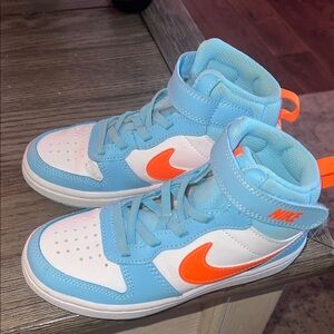 Nike Kids Blue and Orange High-Top Sneakers